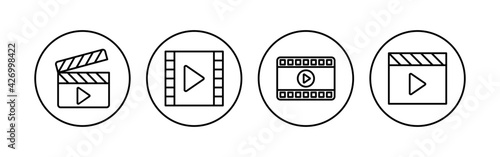 Video icon set. video camera icon vector. movie sign. cinema