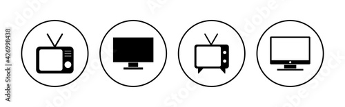 Tv icon set. television icon vector
