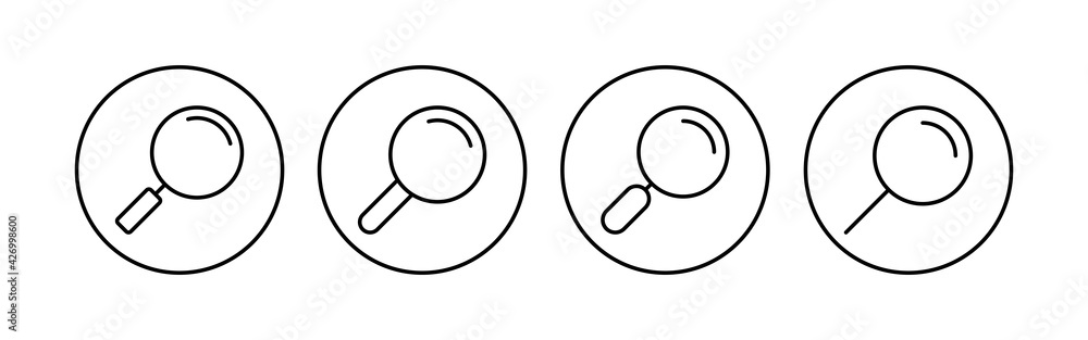 Search icon set. search magnifying glass icon Search icon set. search magnifying glass icon