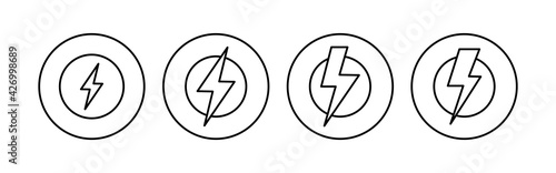Power icon set. Power Switch Icon. Electric power © AAVAA