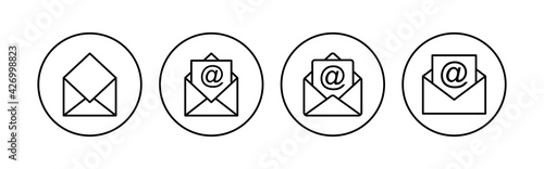 Mail icon set. email icon vector. E-mail icon. Envelope illustration