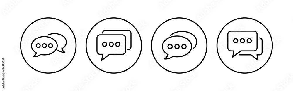 Obraz premium Chat icon set. speech bubble icon. comment icon vector. message. contact us