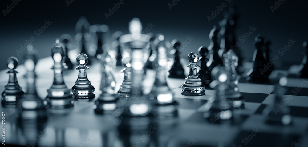 Chess game. Strategic desicion making. Plan and competition