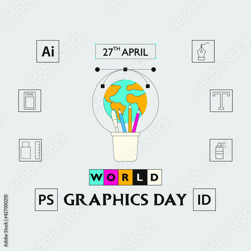 World Graphic Day With Icons Vector