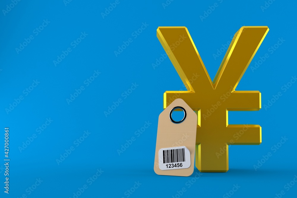 Obraz premium Yen currency with barcode