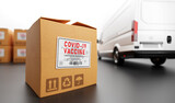 Coronavirus Covid-19 vaccine transport, shipping and delivery