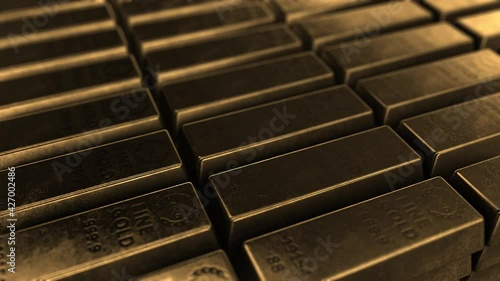 Moving along pure gold ingots 