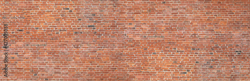 Red brick wall panoramic texture background