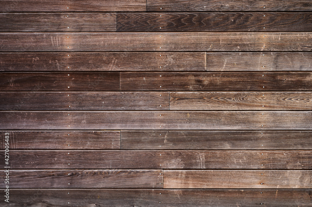 Obraz premium wooden boards in various shades of brown