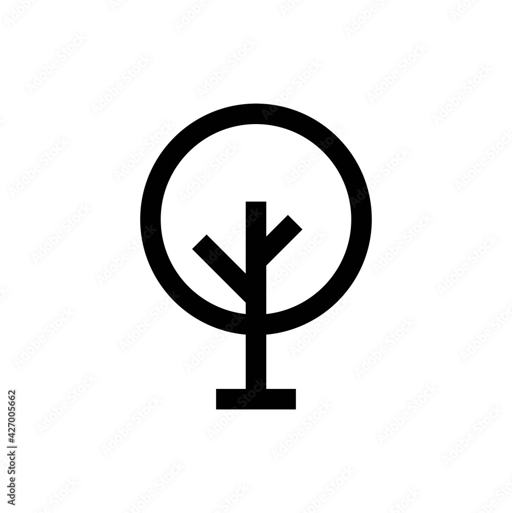 Obraz premium Outline bold icon. Garden emblem. Isolated on white. Vector illustration