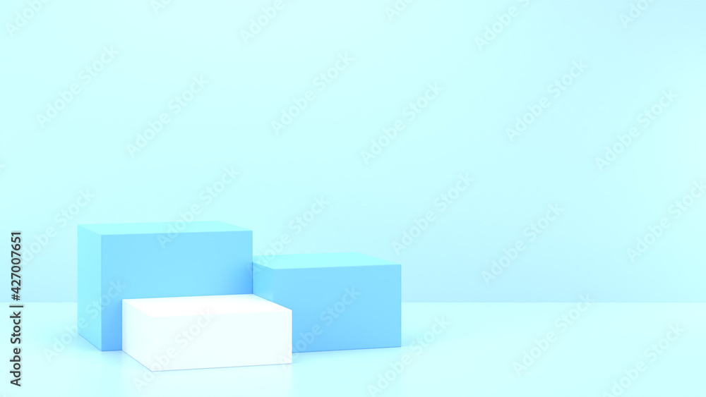 Minimal podium realistic mockup display cosmetic product presentation round empty cylinder stage in light soft blue background 3D render illustration Minimal podium realistic mockup display cosmetic product presentation round empty cylinder stage in light soft blue background 3D render illustration