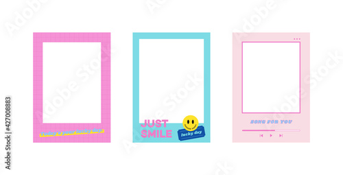 Design polaroid blank frame illustration set.