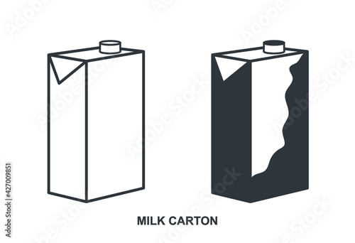 Milk Carton Vector, Milk Carton Template Clipart, Milk Carton Packaging Vector, Milk Carton Design Clipart, Packaging Template Design