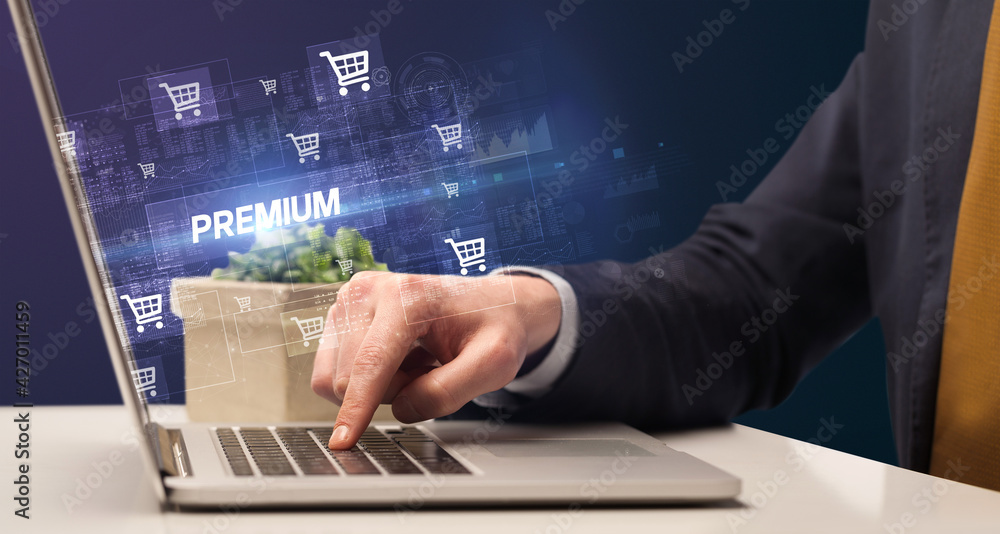 Fototapeta premium Businessman working on laptop concept