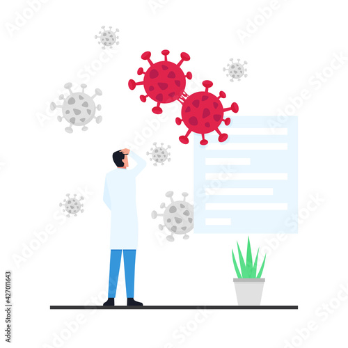 Doctor see virus genetic mutation.