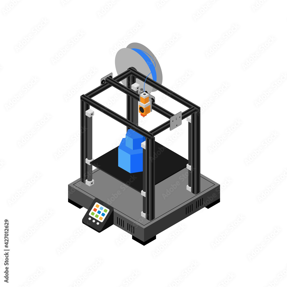 Fused deposition modeling, or FDM 3D Printer in isometric graphic Stock  Vector | Adobe Stock