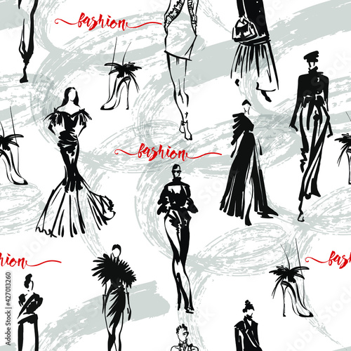 pattern with people,vector graphics for production