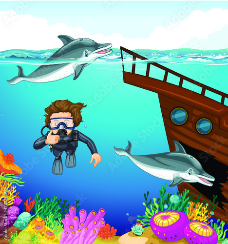 sea adventures,vector graphics for production
