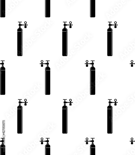 Oxygen Tank Icon Seamless Pattern, Oxygen Storage Vessel Cylinder