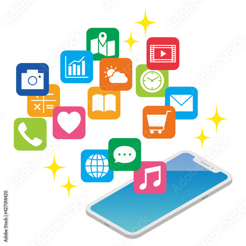 app pops out of the mobile phone スマホから飛び出すアプリ達