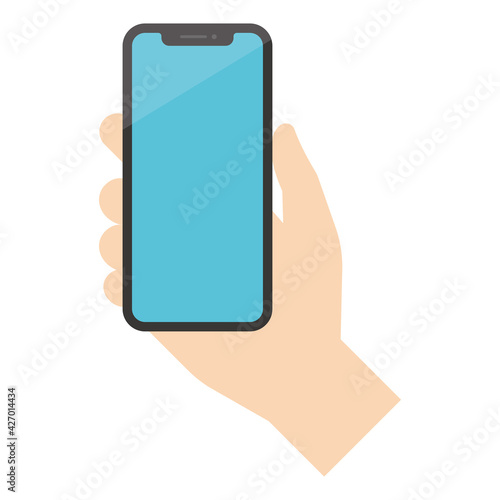 Hand holding a mobile phone スマホを持つ手