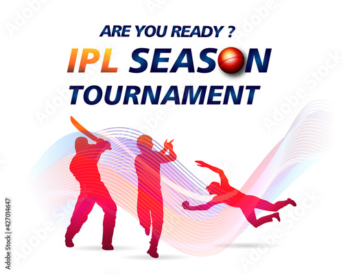 vector Illustration of cricket player ,Creative poster or banner design with background for Cricket Championship poster with illustration of batsman and bowler playing cricket championship 