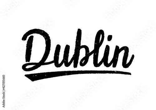 Photography Dublin hand lettering on white background