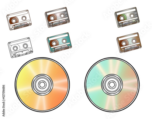 CD,カセットテープ