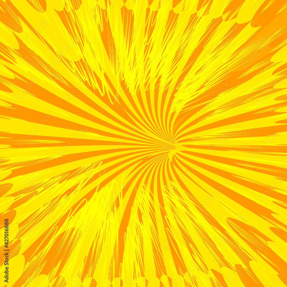 Summer background with orange yellow rays summer sun hot swirl with space for your message. Vector illustration EPS 10 for design element presentation, brochure layout page, packing label Summer background with orange yellow rays summer sun hot swirl with space for your message. Vector illustration EPS 10 for design element presentation, brochure layout page, packing label