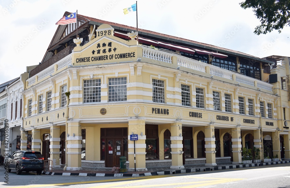 Traditional Chinese Chamber of Commerce building in Penang, Malaysia