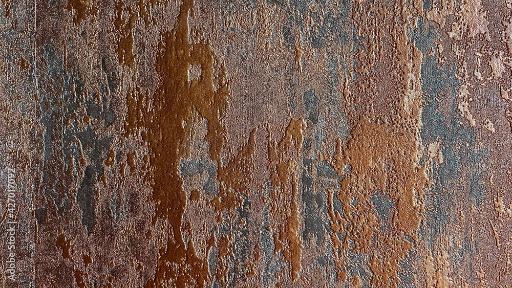 Fototapeta premium Abstract background texture of gold and bronze colors. Old grunge wallpaper background. Background for designers, copy space