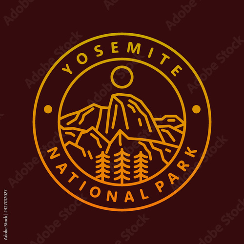 yosemite national park badge illustration