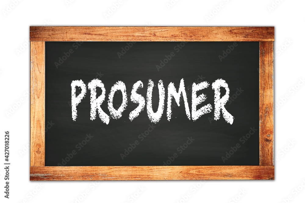 PROSUMER text written on wooden frame school blackboard.