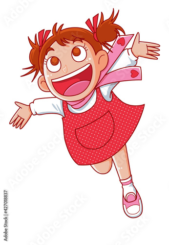 元気な少女,カラー、かける