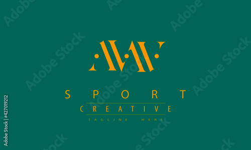 Wallpaper Mural Creative Sports Logo design template, athletics type lettering, AV letter concept. Torontodigital.ca