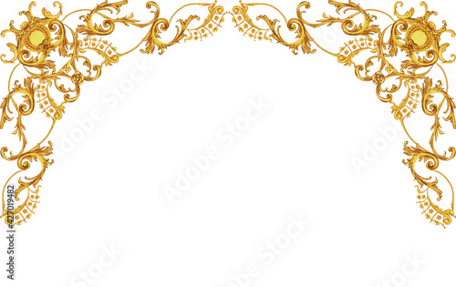 Golden frame in rococo style