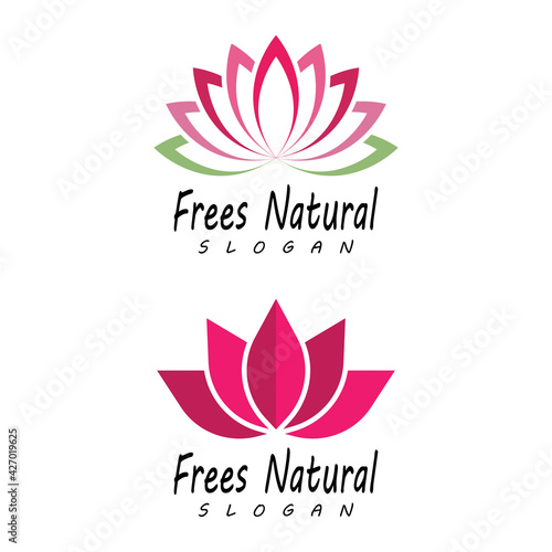 Beauty Vector lotus flowers design logo Template icon