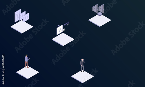 Analytical sociology concept on abstract design