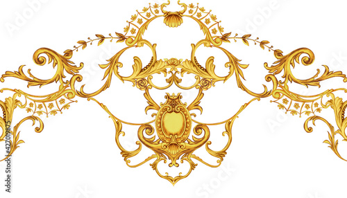 Golden border in rococo style photo