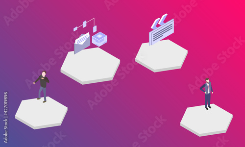 The Automated Society concept on abstract design