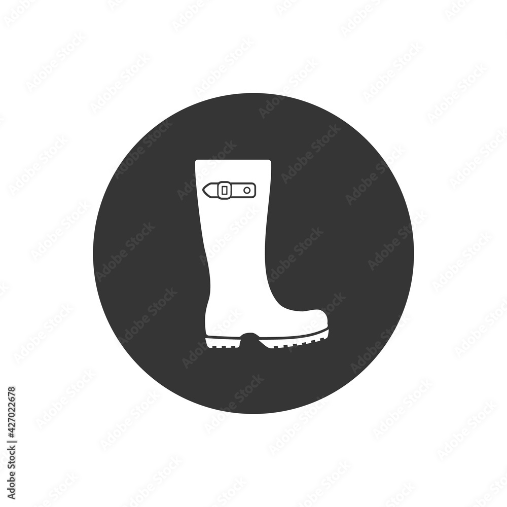 Boots white icon. rain boot, shoes sign. Vector Boots white icon. rain boot, shoes sign. Vector