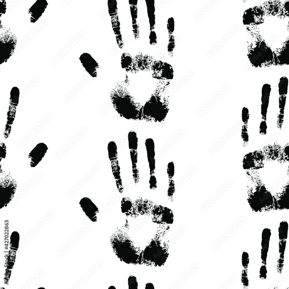 Palm print seamless pattern. Vector stock illustration of ep10. Palm print seamless pattern. Vector stock illustration of ep10.