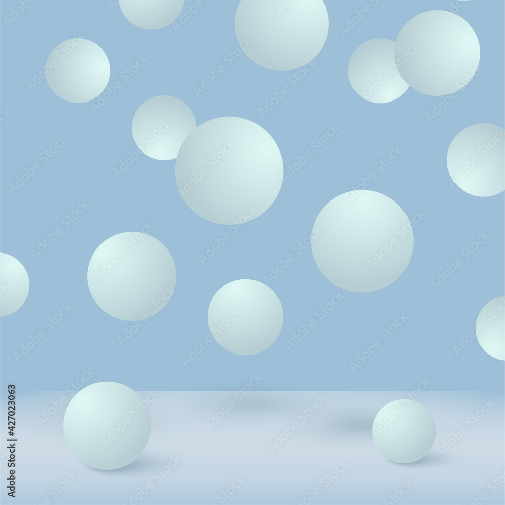Abstract background with falling 3d blue balls. Vector illustration Abstract background with falling 3d blue balls. Vector illustration