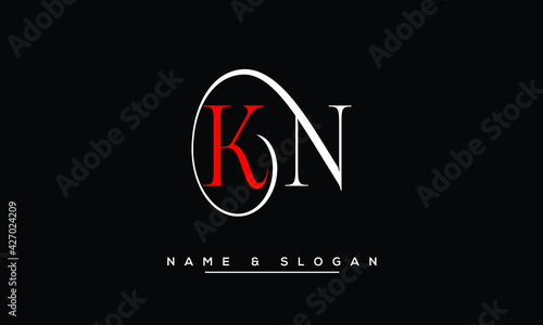 NK, KN, N, K  Abstract Letters Logo Monogram