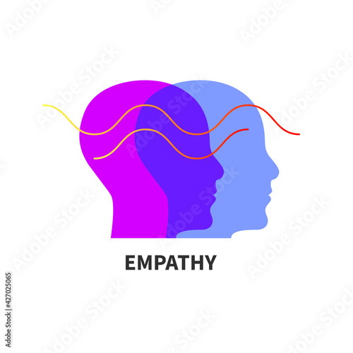 Psychology logo with two male profiles