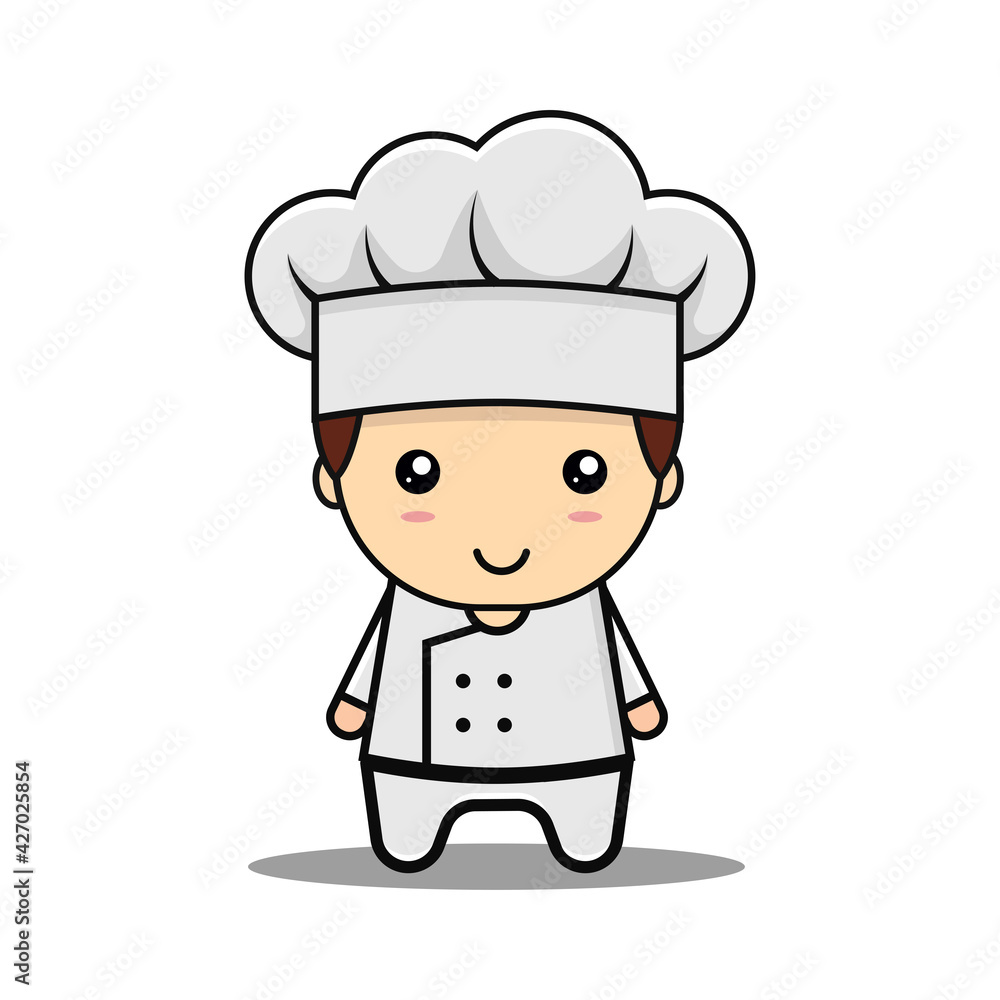 Kawaii illustration child chef vector graphics Kawaii illustration child chef vector graphics