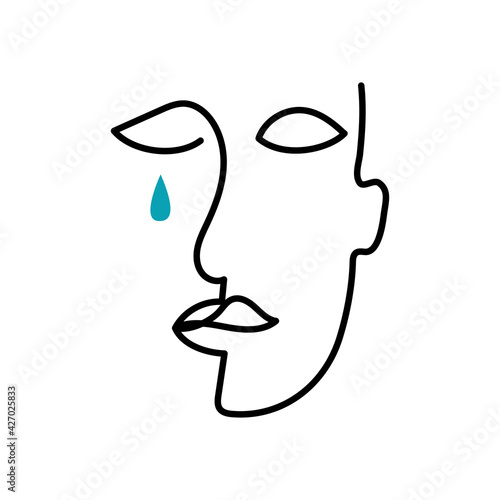 poster with female face and tear drop