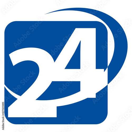 24 Stunden Zeichen, Rund um Uhr, Icon, Button