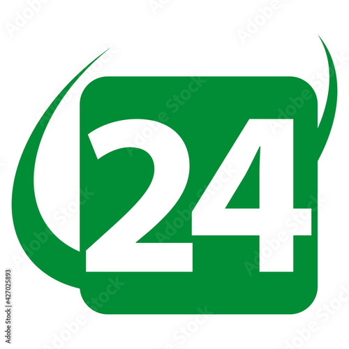 24 Stunden Zeichen, Rund um Uhr, Icon