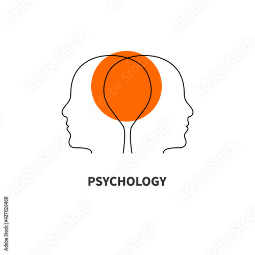 Psychology logo with two male profiles